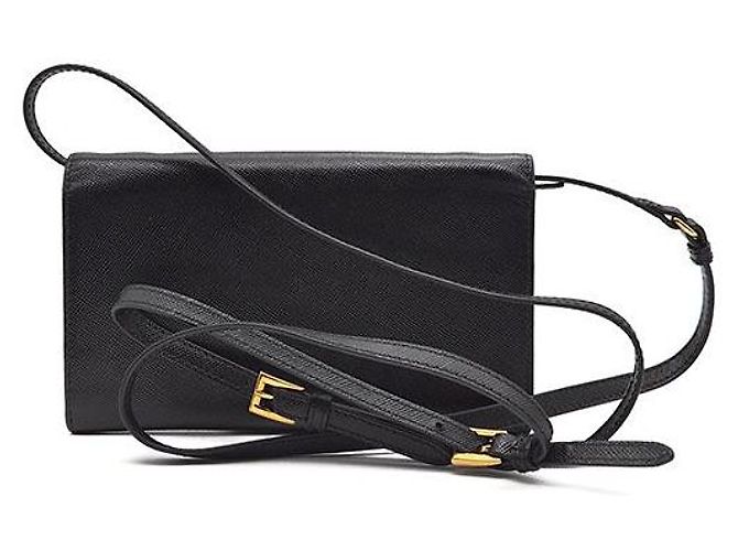 Prada Borsa crossbody mini in Saffiano Nero - vista 3