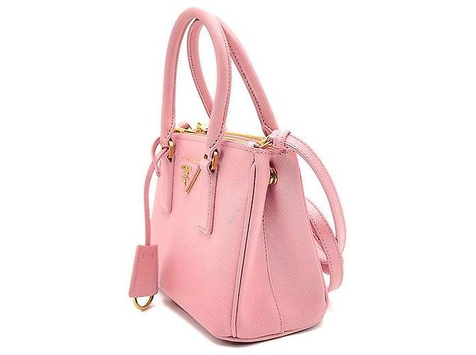 Prada Mini borsa a mano e a tracolla Galleria in Saffiano Rosa - vista 2
