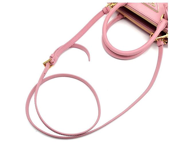 Prada Mini borsa a mano e a tracolla Galleria in Saffiano Rosa - vista 5
