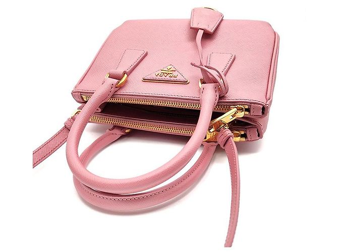 Prada Mini borsa a mano e a tracolla Galleria in Saffiano Rosa - vista 6
