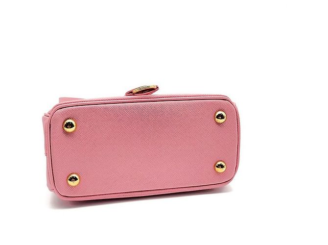 Prada Mini borsa a mano e a tracolla Galleria in Saffiano Rosa - vista 7