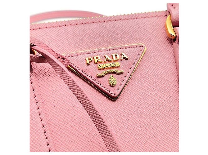 Prada Mini borsa a mano e a tracolla Galleria in Saffiano Rosa - vista 8