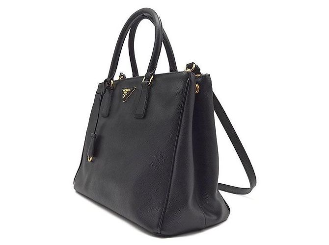 Prada Borsa Tote e Borsa a Tracolla Saffiano Lux Nero - vista 2