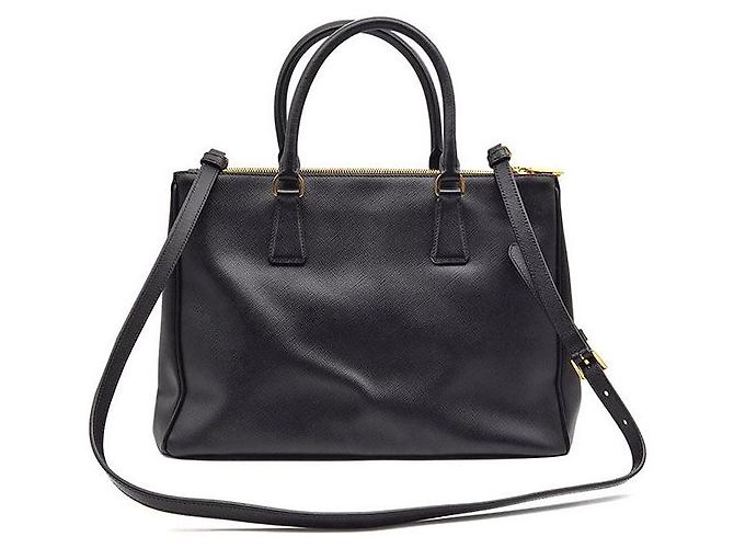 Prada Borsa Tote e Borsa a Tracolla Saffiano Lux Nero - vista 3