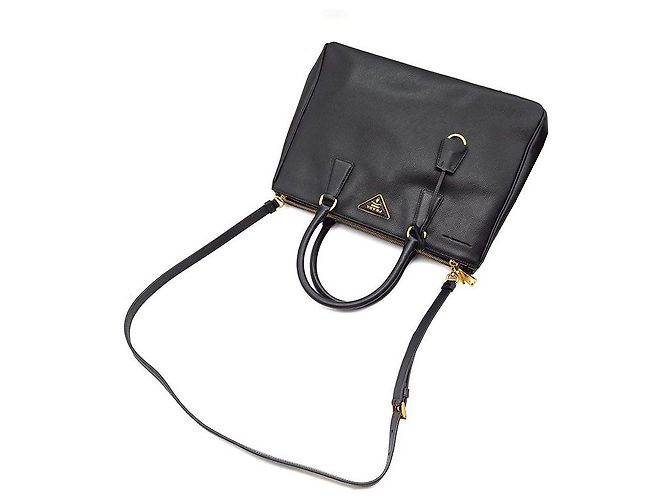 Prada Borsa Tote e Borsa a Tracolla Saffiano Lux Nero - vista 4