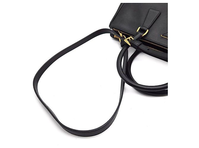 Prada Borsa Tote e Borsa a Tracolla Saffiano Lux Nero - vista 5