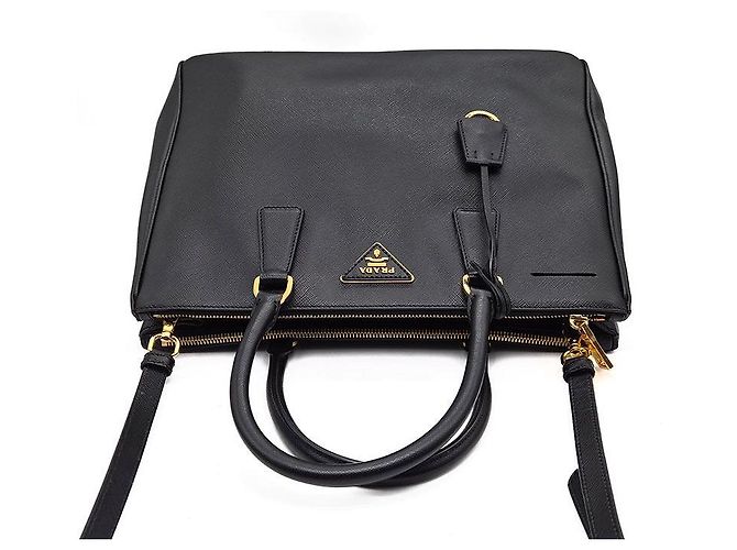 Prada Borsa Tote e Borsa a Tracolla Saffiano Lux Nero - vista 6