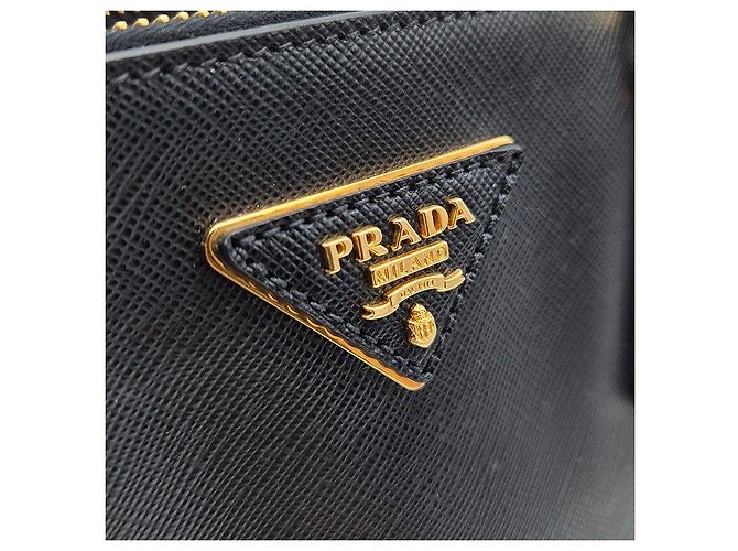 Prada Borsa Tote e Borsa a Tracolla Saffiano Lux Nero - vista 8