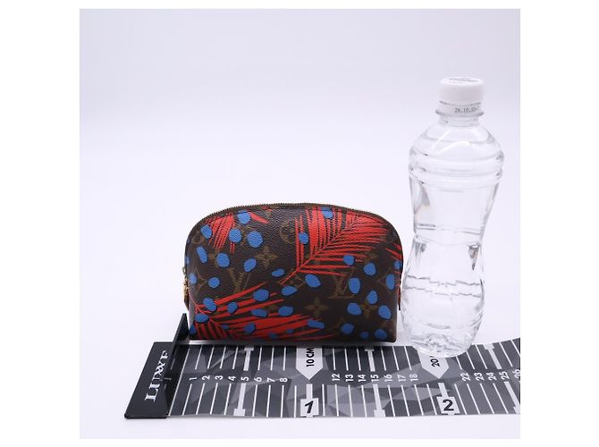 LOUIS VUITTON Monogram Jungle Dot Pochette Cosmetic Pouch Bag Marrone Multicolore - vista 3