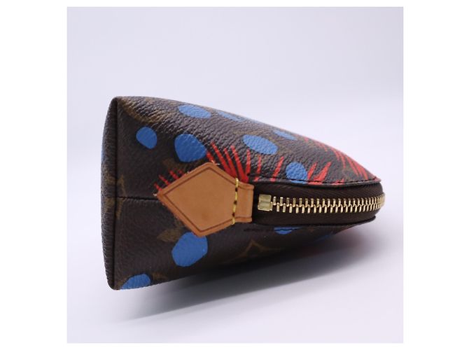 LOUIS VUITTON Monogram Jungle Dot Pochette Cosmetic Pouch Bag Marrone Multicolore - vista 4