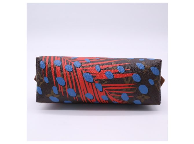 LOUIS VUITTON Monogram Jungle Dot Pochette Cosmetic Pouch Bag Marrone Multicolore - vista 6