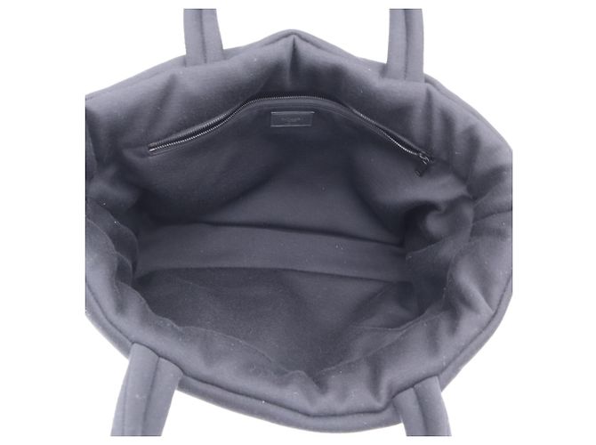 Borsa Tote Puffer Larga in Cotone Nero Yves Saint Laurent - vista 10