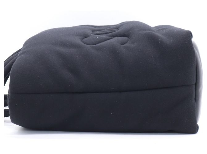 Borsa Tote Puffer Larga in Cotone Nero Yves Saint Laurent - vista 8