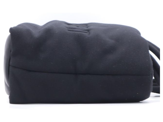 Borsa Tote Puffer Larga in Cotone Nero Yves Saint Laurent - vista 9