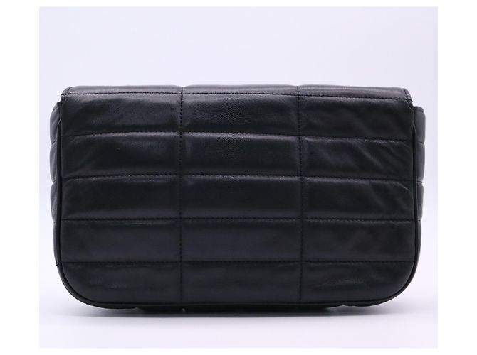 Céline Borsa a tracolla Celine Monochrome in pelle di vitello nera con catena Nero - vista 2