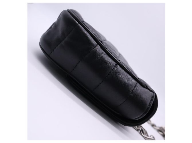 Céline Borsa a tracolla Celine Monochrome in pelle di vitello nera con catena Nero - vista 7