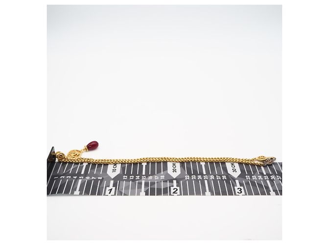 Collar largo Chanel Coco Mark Roja Dorado - vista 3