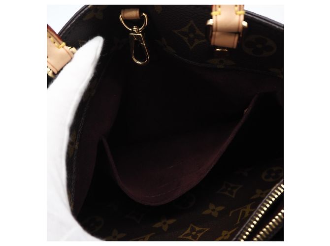 Borsa Louis Vuitton Monogram Montaigne BB Marrone Beige - vista 16
