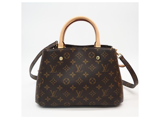 Borsa Louis Vuitton Monogram Montaigne BB Marrone Beige - vista 2