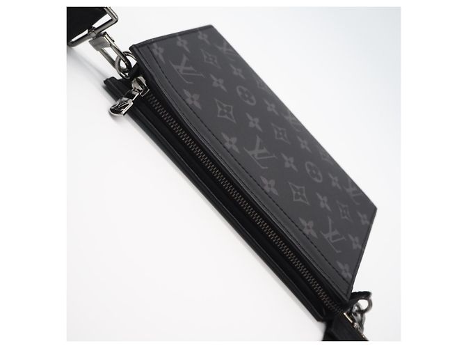 Portafoglio indossabile Louis Vuitton Monogram Eclipse Gaston Nero - vista 6