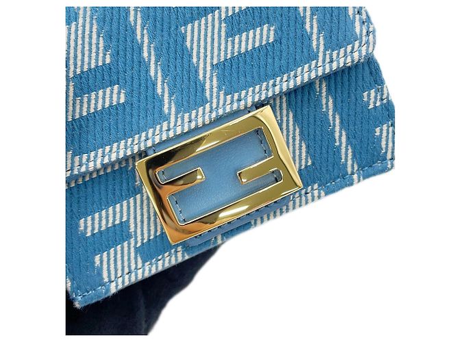 Fendi Tri-fold Canvas Portemonnaie Blau - Ansicht 11