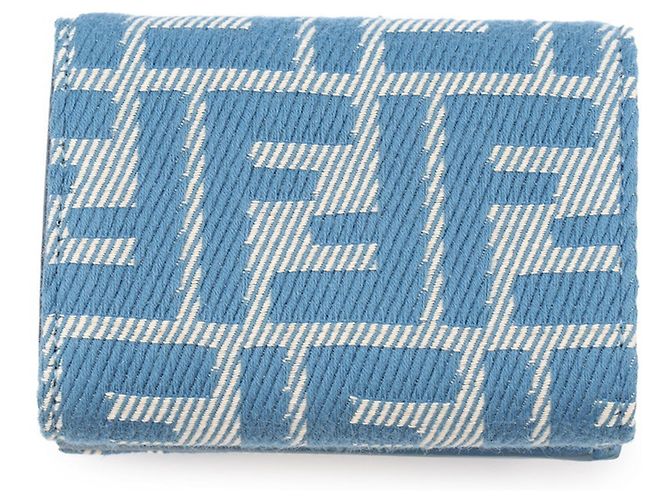 Fendi Tri-fold Canvas Portemonnaie Blau - Ansicht 3