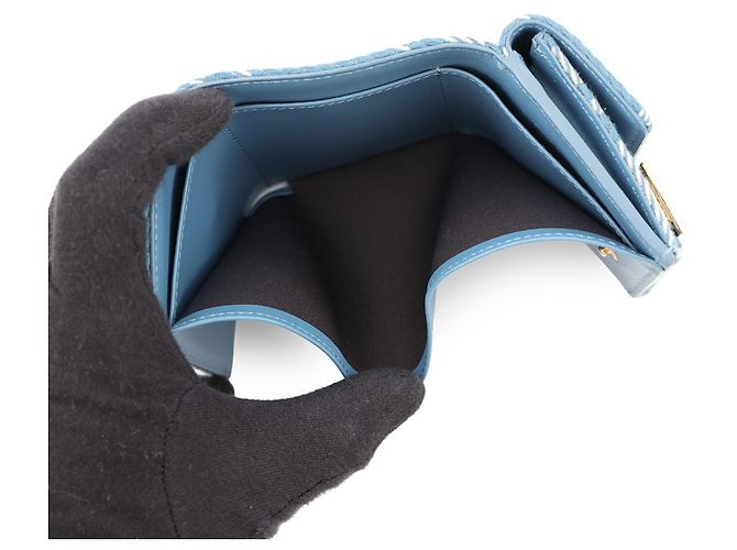 Fendi Tri-fold Canvas Portemonnaie Blau - Ansicht 5