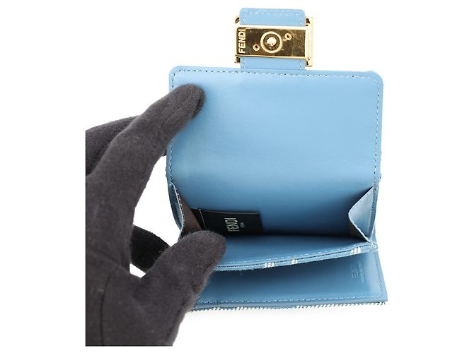 Fendi Tri-fold Canvas Portemonnaie Blau - Ansicht 6
