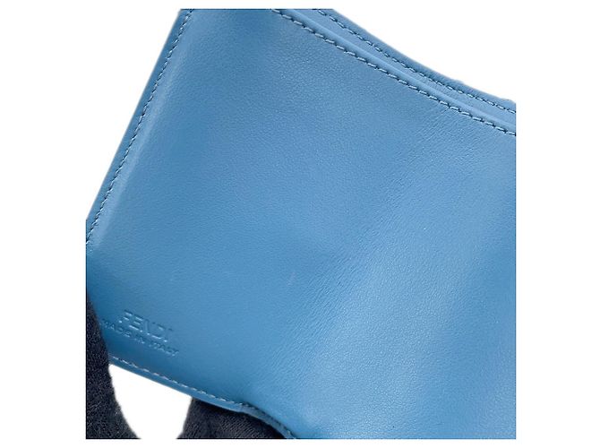 Fendi Tri-fold Canvas Portemonnaie Blau - Ansicht 9