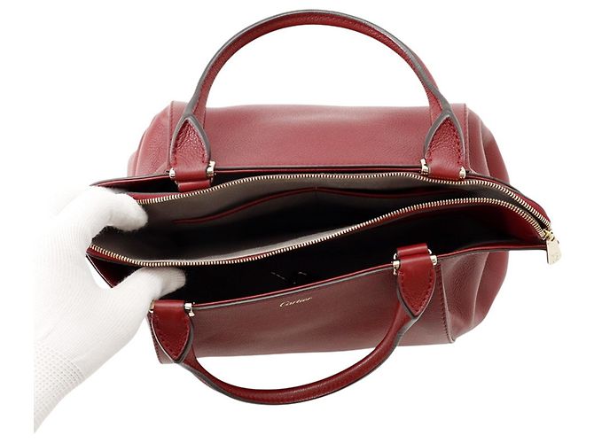 Borsa Cartier C in pelle di vitello Bordò - view 6