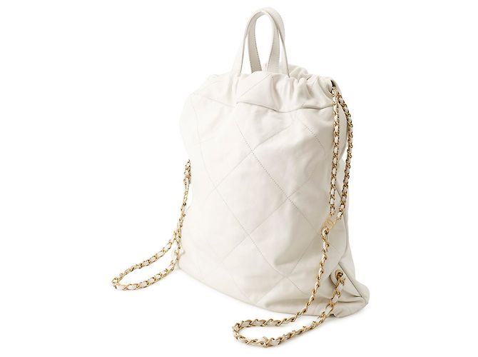 Borsa a mano Chanel in pelle bianca Bianco - vista 2