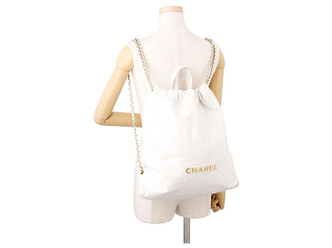 Borsa a mano Chanel in pelle bianca Bianco - vista 4