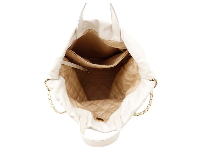 Borsa a mano Chanel in pelle bianca Bianco - vista 5