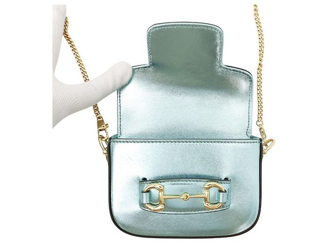 Borsa a tracolla con catena Gucci Horsebit 1955 Nano in pelle - vista 5