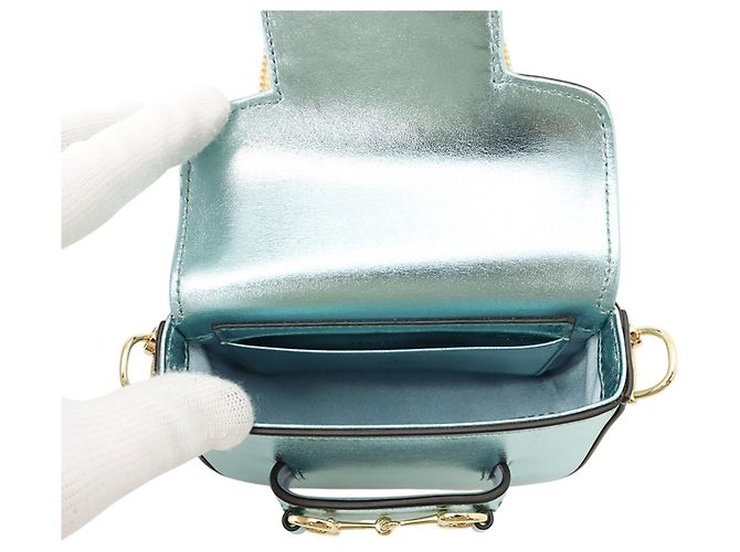 Borsa a tracolla con catena Gucci Horsebit 1955 Nano in pelle - vista 6
