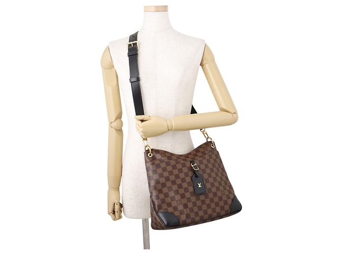 Borsa Louis Vuitton Damier Ebene Odeon NM MM Nero - vista 4