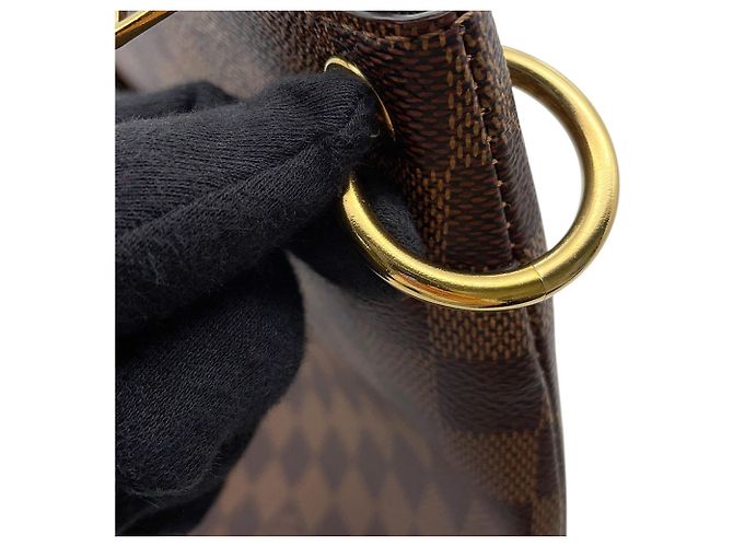 Borsa Louis Vuitton Damier Ebene Odeon NM MM Nero - vista 7