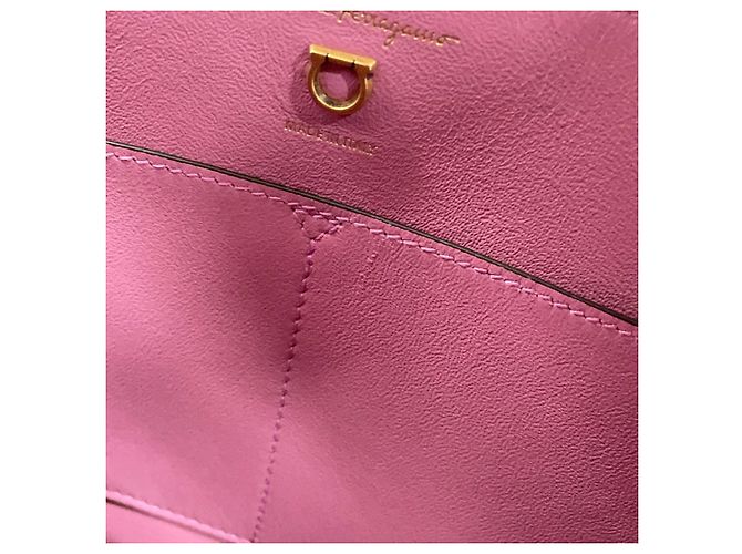 Borsa Salvatore Ferragamo Gancini Rosa Giallo - vista 10