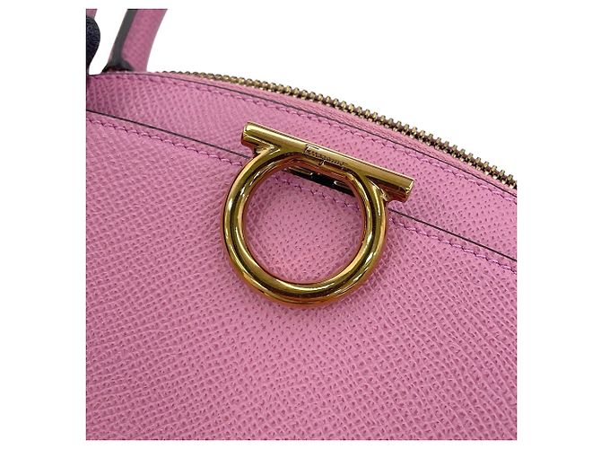 Borsa Salvatore Ferragamo Gancini Rosa Giallo - vista 12