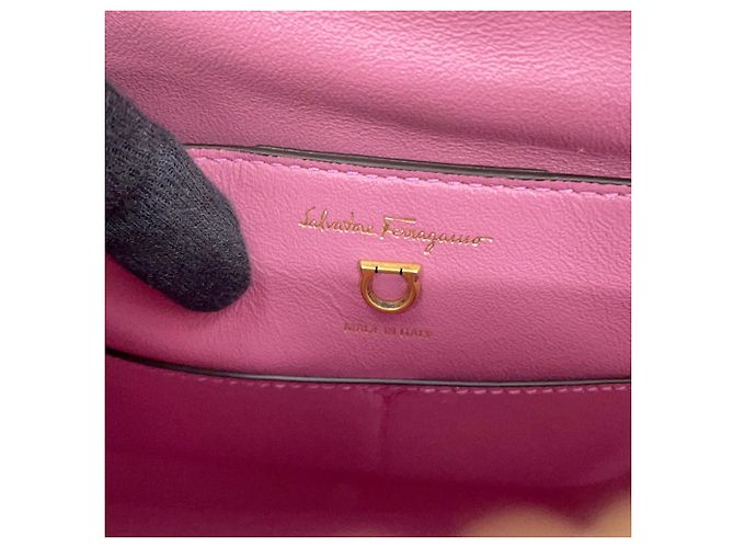 Borsa Salvatore Ferragamo Gancini Rosa Giallo - vista 16