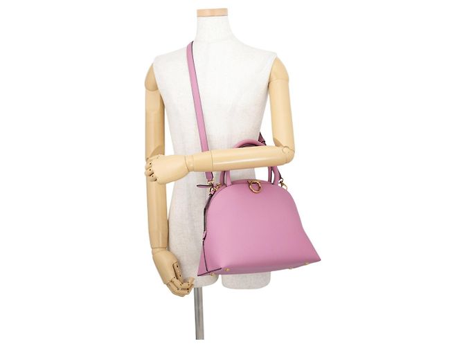 Borsa Salvatore Ferragamo Gancini Rosa Giallo - vista 5