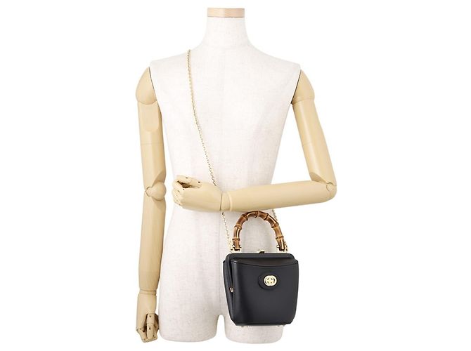 Bamboo Borsa a mano Gucci in pelle nera Nero - vista 5