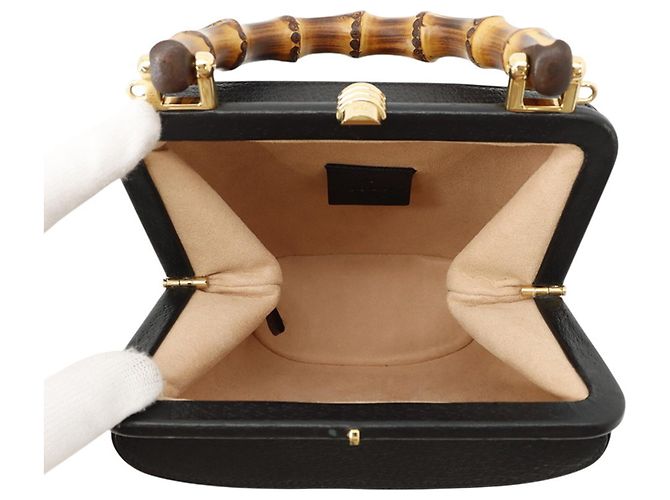Bamboo Borsa a mano Gucci in pelle nera Nero - vista 6