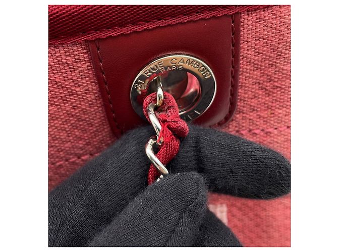 Bolso Tote Chanel Deauville Line PM Roja - vista 14