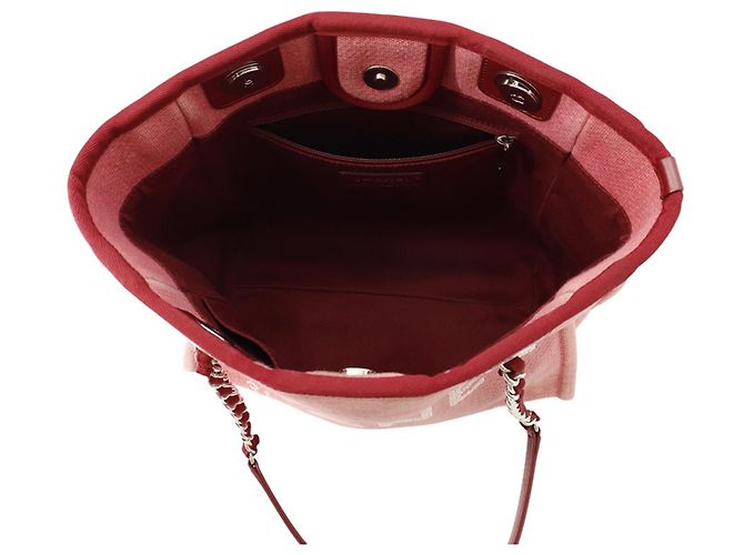 Bolso Tote Chanel Deauville Line PM Roja - vista 5