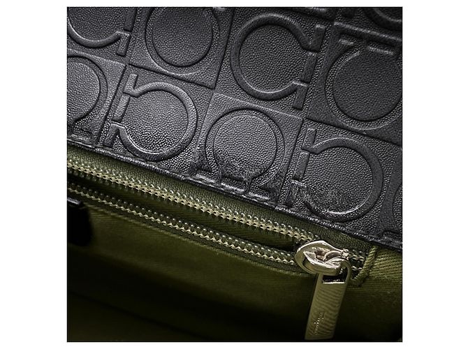 Borsa a tracolla in pelle nera Salvatore Ferragamo Nero - vista 10