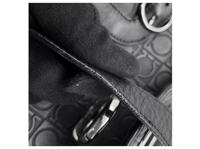 Borsa a tracolla in pelle nera Salvatore Ferragamo Nero - vista 15