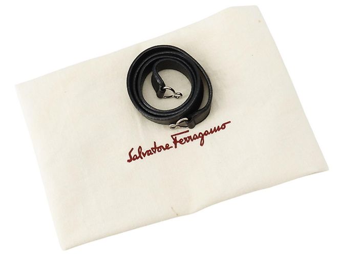 Borsa a tracolla in pelle nera Salvatore Ferragamo Nero - vista 18