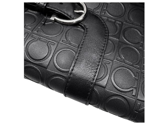 Borsa a tracolla in pelle nera Salvatore Ferragamo Nero - vista 7