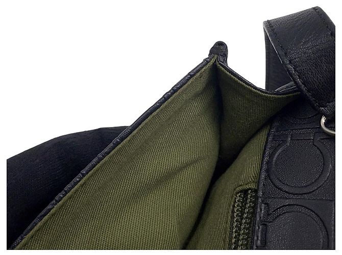 Borsa a tracolla in pelle nera Salvatore Ferragamo Nero - vista 9